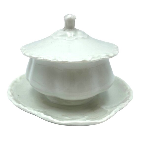 Haviland France Soup Tureen Ladle Ceramic White Vintage - Picture 3 of 15